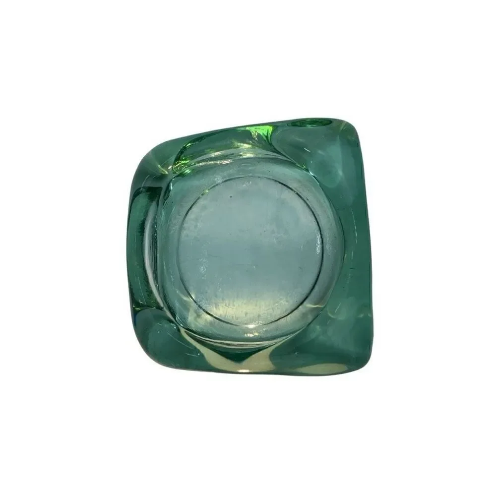 Spanish green recycled glass ashtray, 5